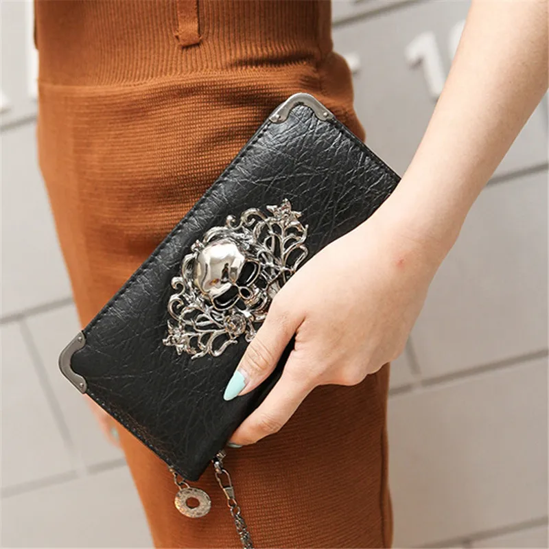 Лидер продаж модные длинные кошельки из искусственной кожи с металлическим