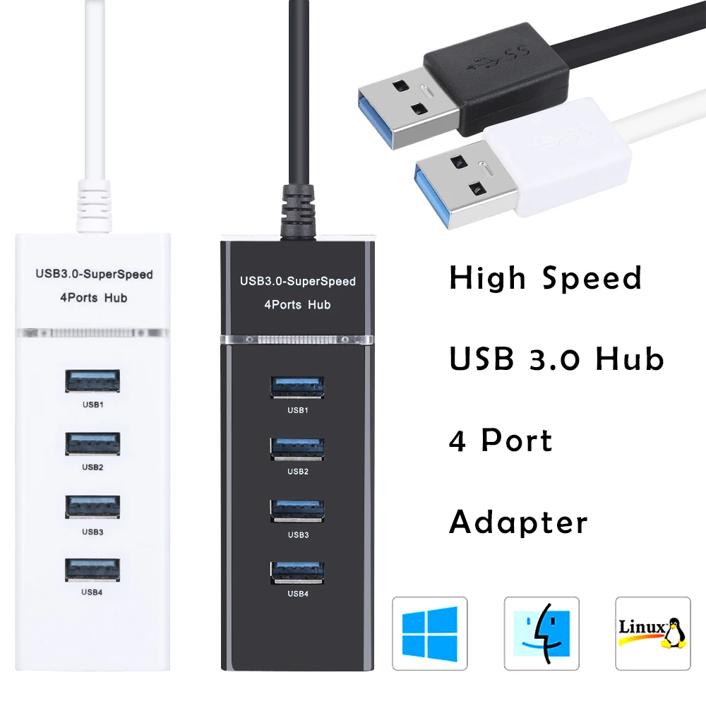 Высокоскоростной USB разветвитель на 3/4 портов 2 0 3 внешний адаптер для ноутбуков