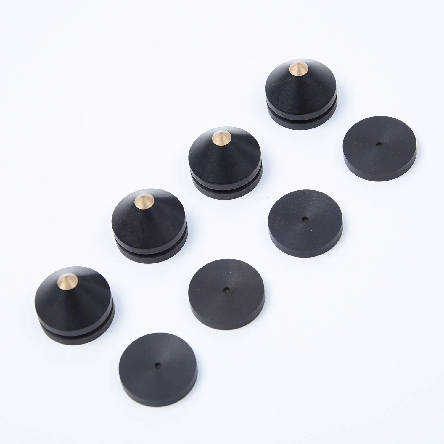 4 шт. 23 мм эбеновый динамик с изоляцией шипов деревянная медная подставка опорные