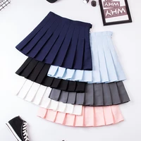 girls women high waisted plain pleated skirt lining shorts skater tennis school uniforms a line mini skirt harajuku skirt