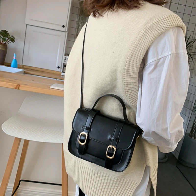 

Winter Retro Flip Lock Classic Ladies Bag Casual Leather Shoulder Bag Messenger Bag Handbag