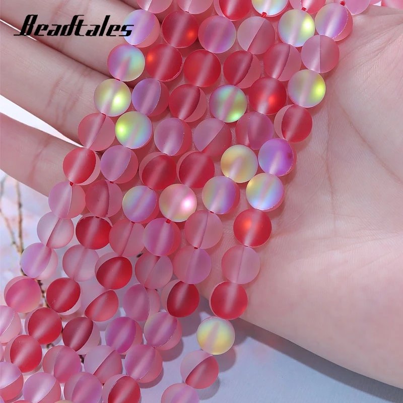

Natural Stone Matte Glitter Red Spacer Beads Red Loose Beads For Jewelry DIY Making Bracelet Accessories 6/8/10mm 15" Beadtales