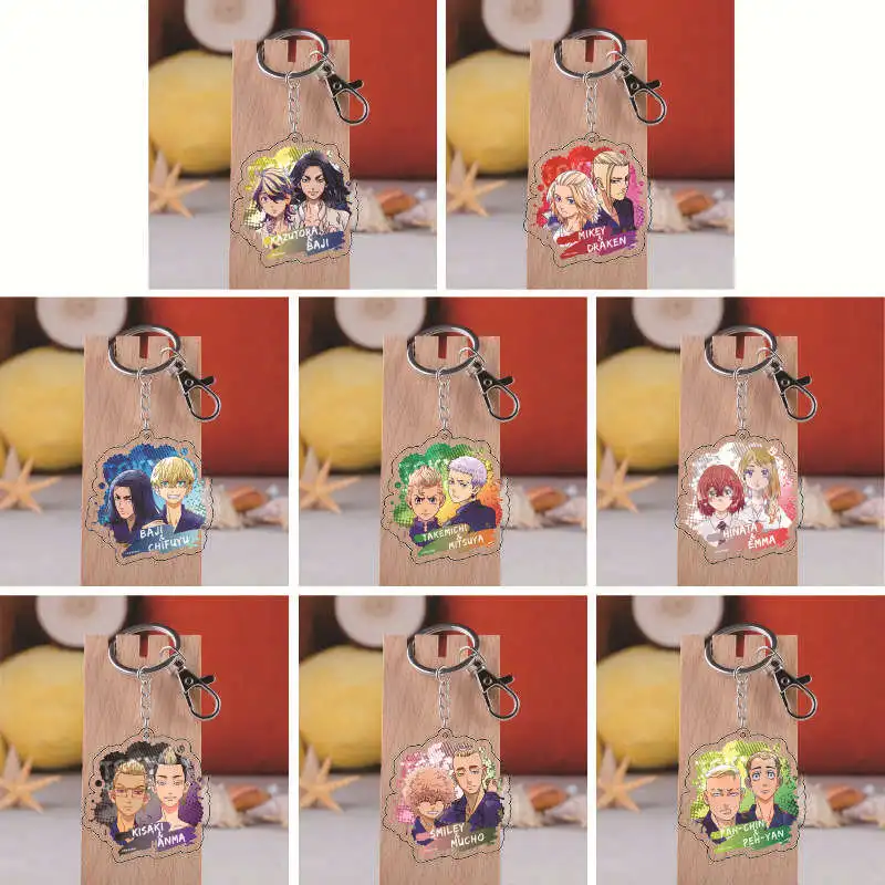 

20Pcs/Lot Tokyo Revengers Anime Cosplay Keychain Manjiro Ken Takemichi Hinata Atsushi Chibi Fans Bag Pendant Collection Props