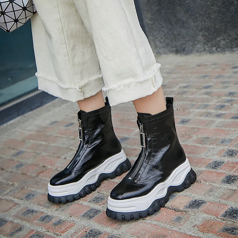 

FEDONAS Fashion Motorcycle Boots Night Club Shoes Woman Platform Boots Winter Short Boots Women Genuine Leather Ankle Boots