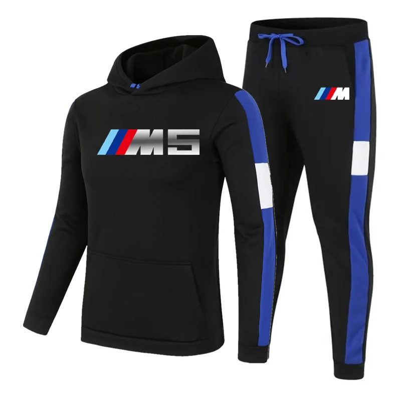 

New BMW M Power Hoodie Set Sportswear Sweatshirt Set Fleece Hoodie + Sweatpants Jogging Men's Pullover 3XL Sports Set