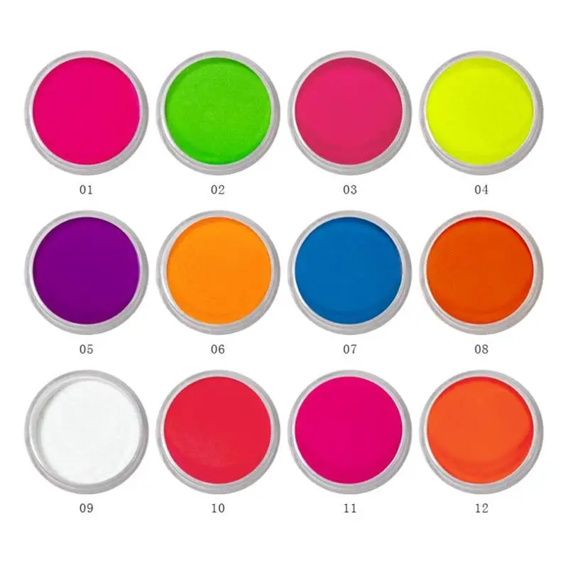 12 Colors Loose Powder Eyeshadow High Pigment Yellow Green Blue Eye Shadow Dust Matte Eyeshadow Powder Palette Waterproof