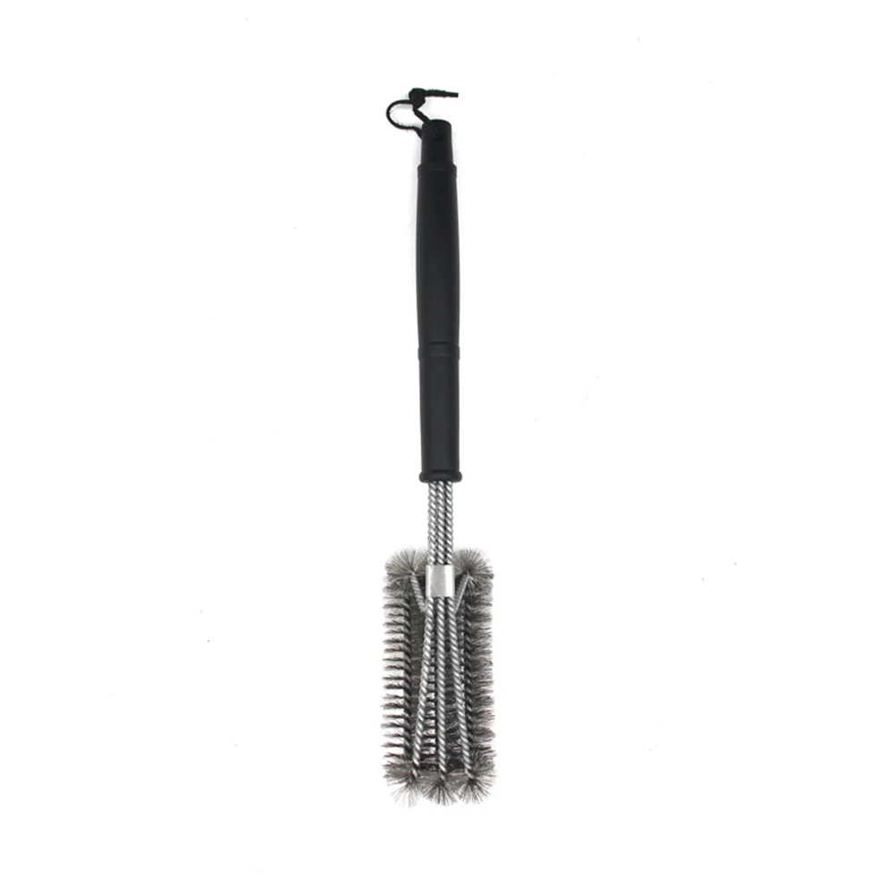 

18 Inch BBQ Grill Cleaning Brush Metal Heavy Duty Stainless Steel Easy More Efficient Cleaning Three Head Bristles