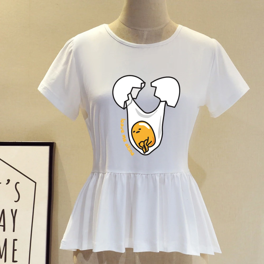 Funny t shirts women Summer tops for 2019 short sleeve gudetama graphic Camiseta dibujos animados Tee Shirt | Женская одежда