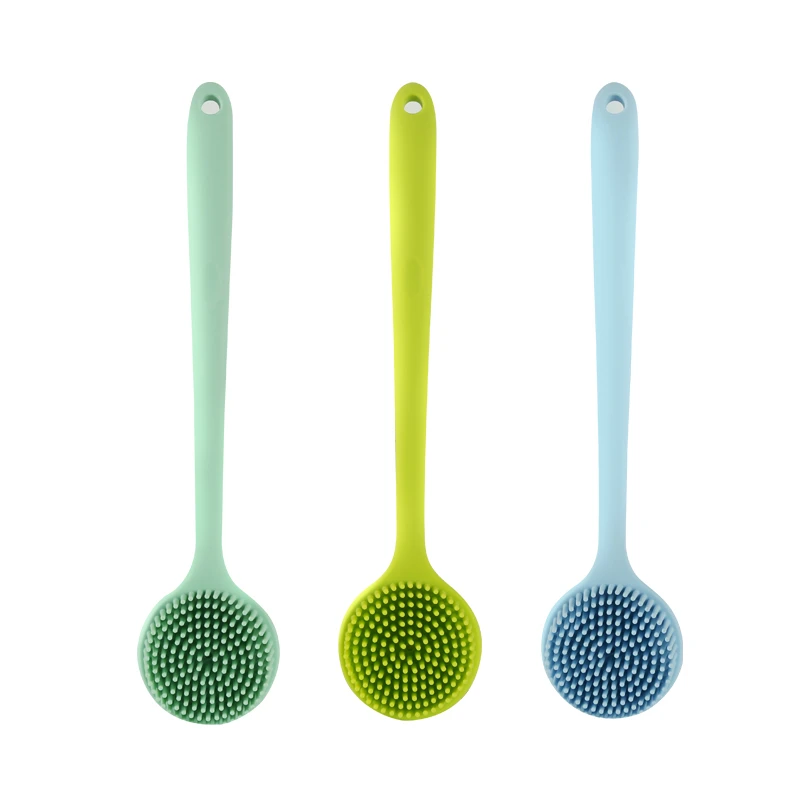 

Multifunctional Silicone Bath Brush With Long Handle Double-sided Bath Single-sided Detachable Back Rubbing For Bathing