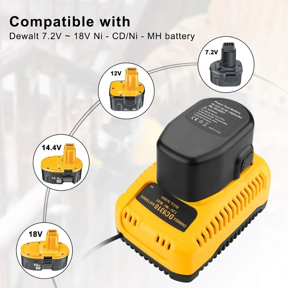DC9310 Зарядное устройство 7,2 V-18 V батарея DEWALT Зарядное устройство для DEWALT никель-металл-гидридного Батарея DW9099 DE9057 DE9085 DE9037 DE9071 DE9072 DE9074