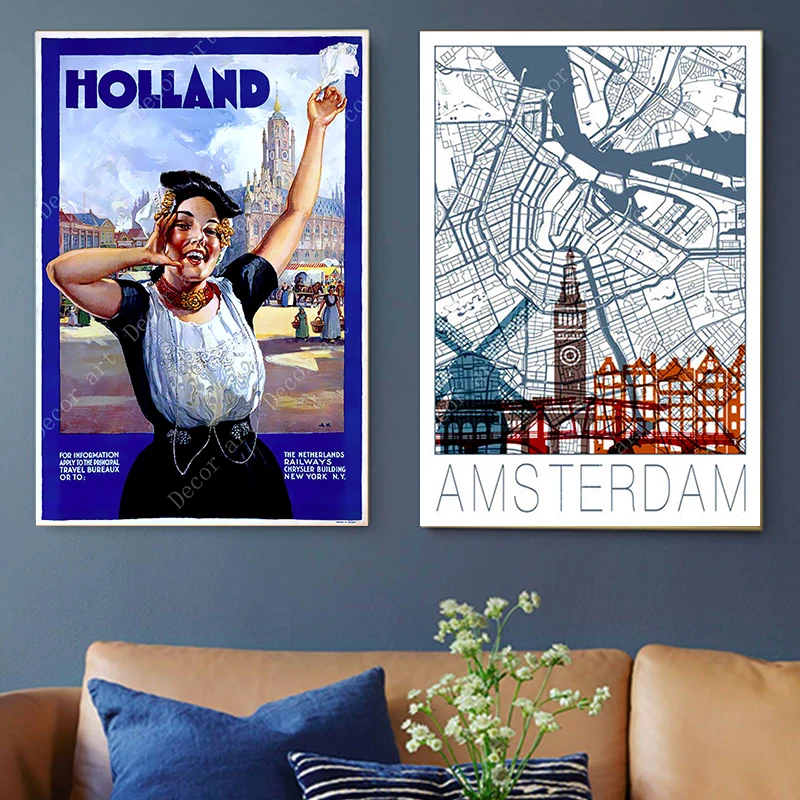 Винтажная холщовая картина холста крафт постеры с покрытием настенные наклейки