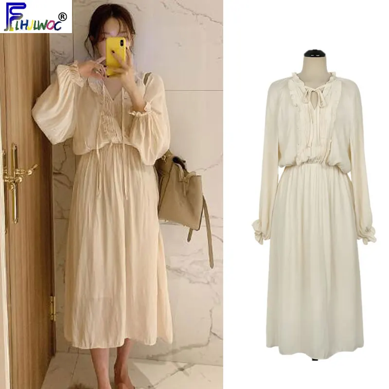 Повседневные платья длинные женские Модные осенние с длинным рукавом и узкой