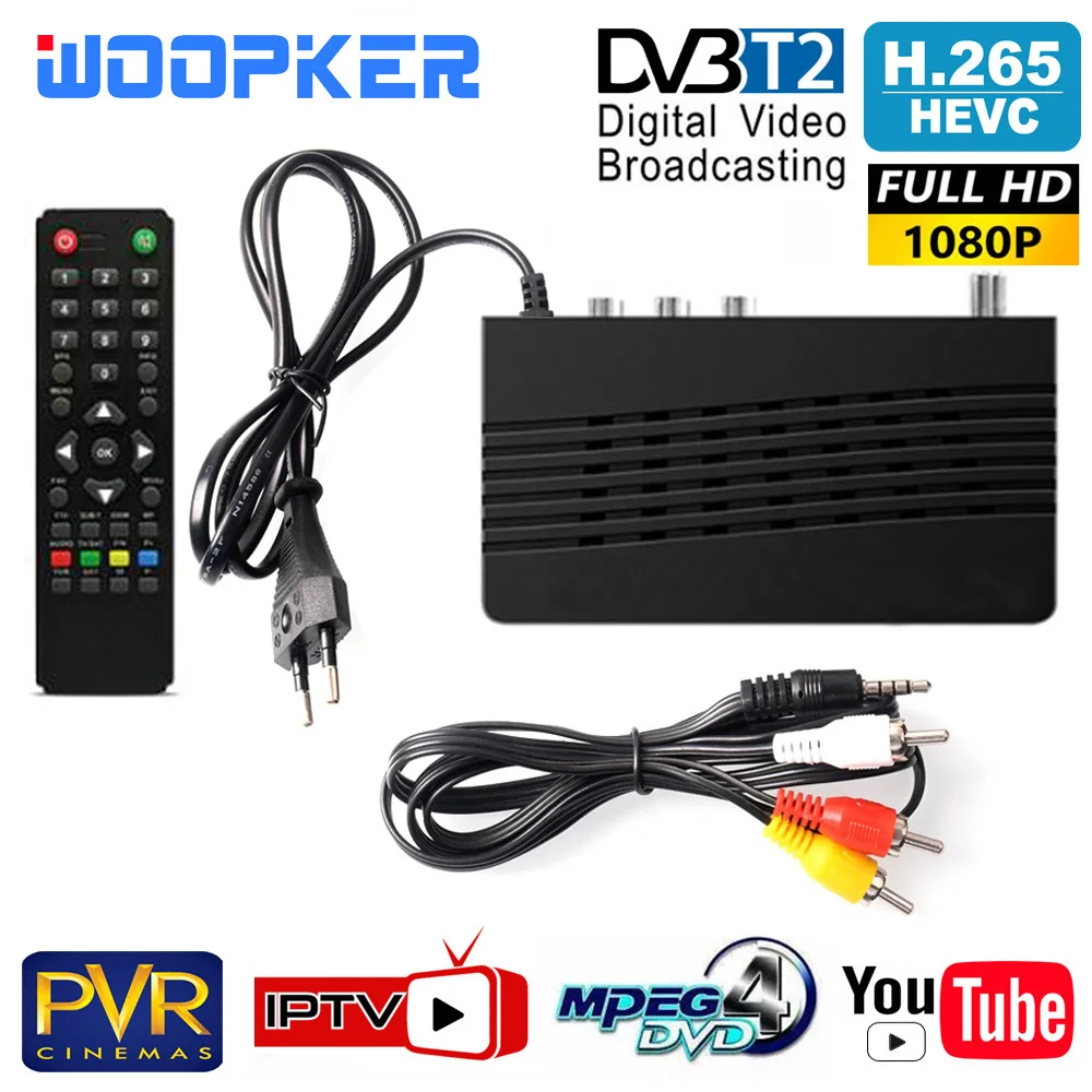 ТВ тюнер DVB T2 HD 1080P VGA C монитор Вай Фай адаптер USB2.0 цифра спутниковый телевизионный