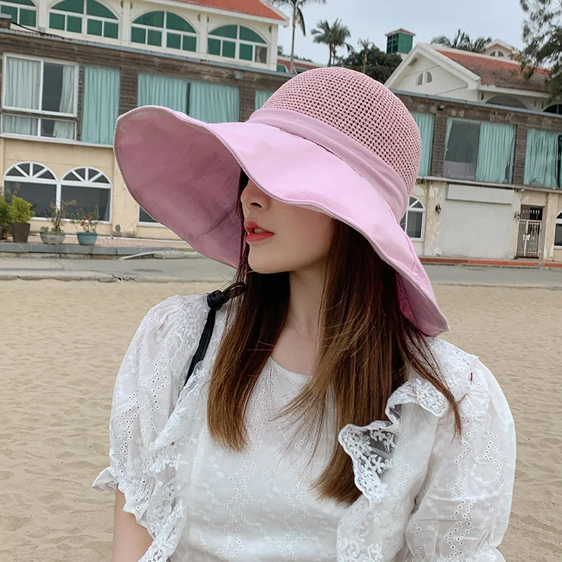 

Bucket Hat Hat Female Summer Big Edge Sun Protection UV Outdoor Travel Face-Covering All-Match Sun Protection Hat