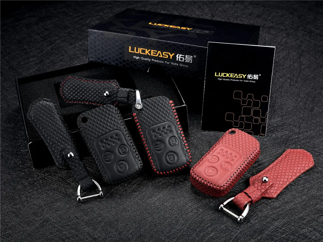 

luckeasy Leather Key Cover for honda accord 2010-2013 civic 2012/2014 spirior 2009/2013r 2.4L holder case key3