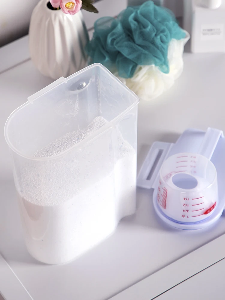 Коробка для хранения стирального порошка крышка бытовая коробка продуктов банки