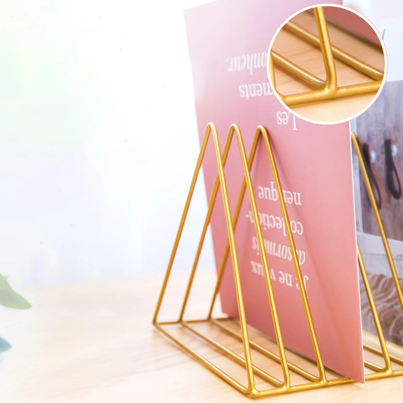 

Desktop bookshelf iron art ins rack student creative desktop simple office small magazine storage shelf