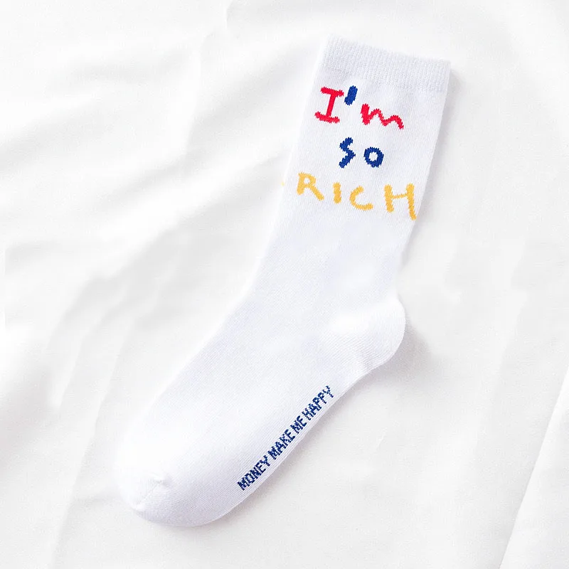 Новый продукт забавные хипстерские женские носки для скейтборда I am So Rich крутые с