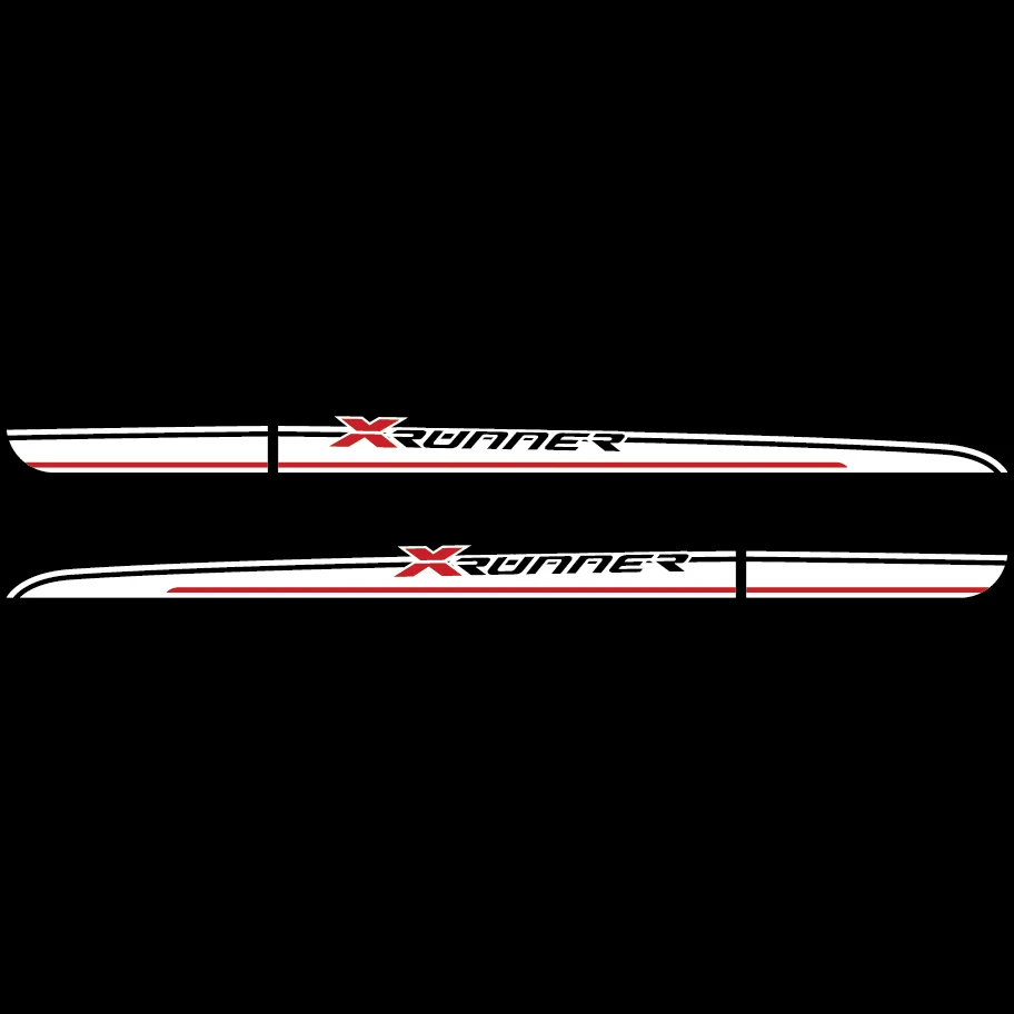 Автомобильная наружная xrunner Боковая дверь крутая полоса графическая виниловая Автомобильная наклейка для isuzu dmax X RUNER - Название цвета: gloss white and red