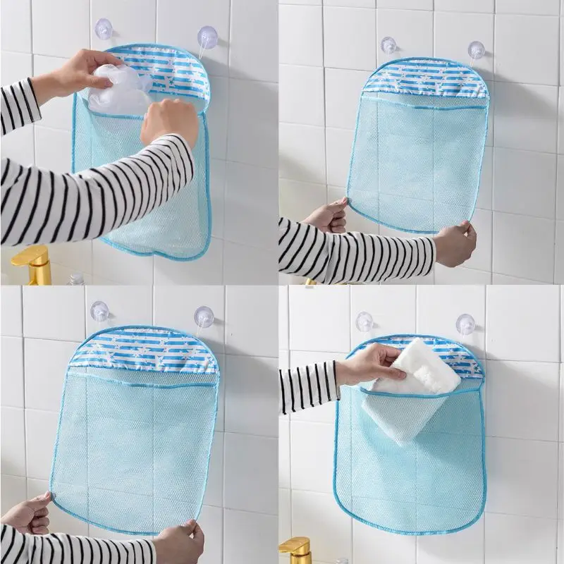 1pc Baby Mesh Toy Bag Doll Suction Bathtub Organizer Bath Toy Baby Net Bags Children's Bathtub Play Toy Storage Bags