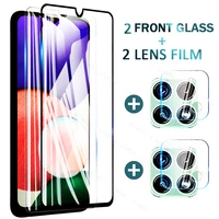 4 in 1 protective for samsung galaxy a22 5g glass a72 a82 a52 a42 a32 a12 4g tempered glass film screen protector camera lens