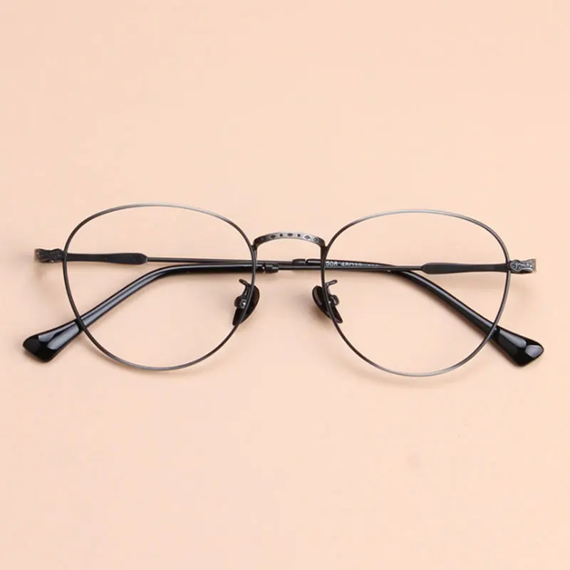 

Круглые ультралегкие высококачественные металлические оправы для очков в стиле ретро для мужчин и женщин Модные оптические очки для компь...