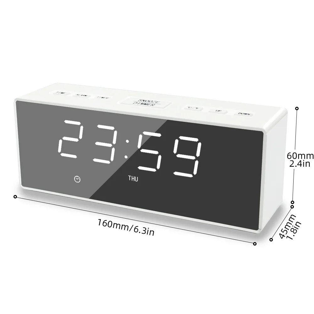 Электрический светодиодный Будильник с беспроводным зарядным устройством для