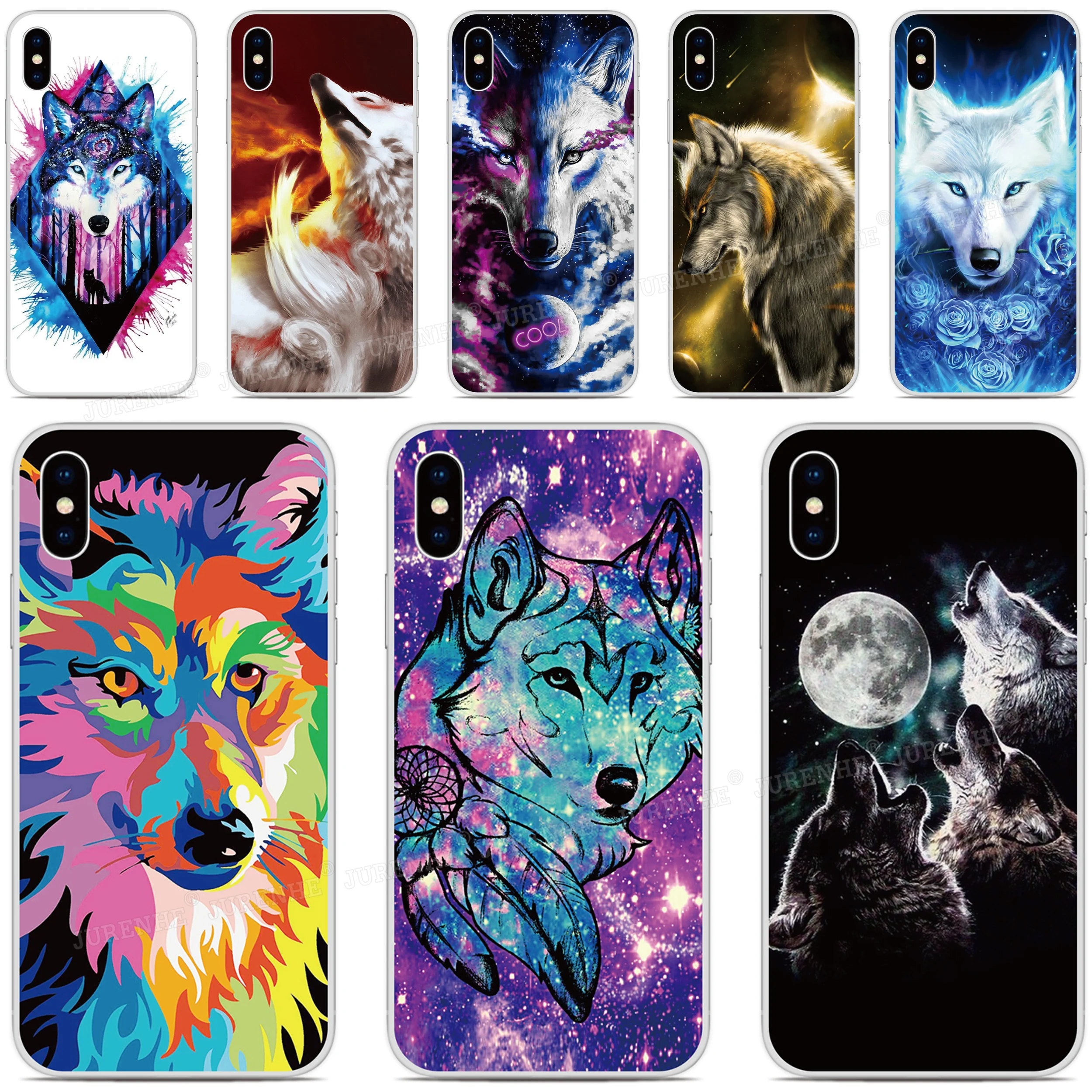 Для iPhone 12 11 Pro XS Max XR X 6 7 8 плюс SE2 SE 2020 арт волк чехол для телефона iPod Touch Plus 5