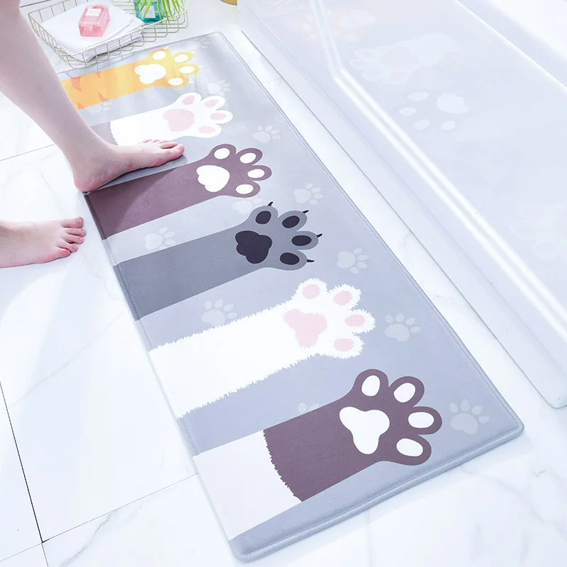 Милый кошачий коготь дверной коврик ковер с изображением рыбок мягкие