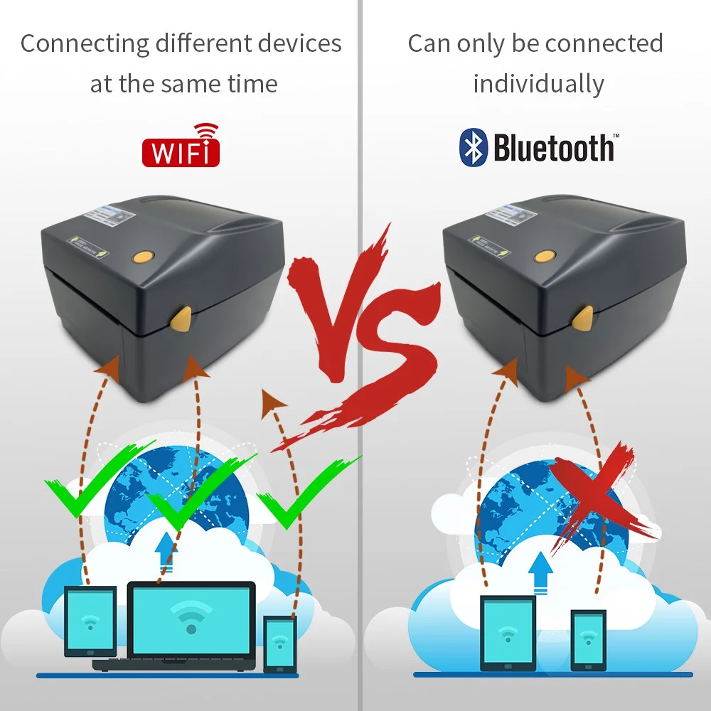 Принтер штрих-кода TEKLEAD для печати этикеток на рабочем столе термопринтер чеков