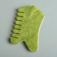 green jade massage comb natural stone gouache scraper head meridian scrapping acupuncture therapy muscle relaxing beauty tool