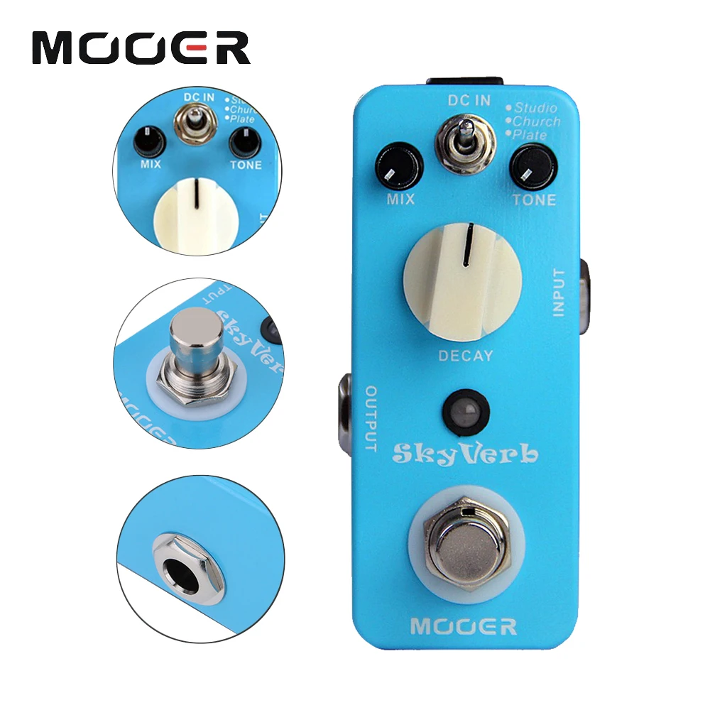 Mooer Mrv2 Sky Verb Pedal De Guitarra Reverb Digital Reverb 3 Reverb Modes Electric Guitar Effect Pedal True Bypass for Guitar