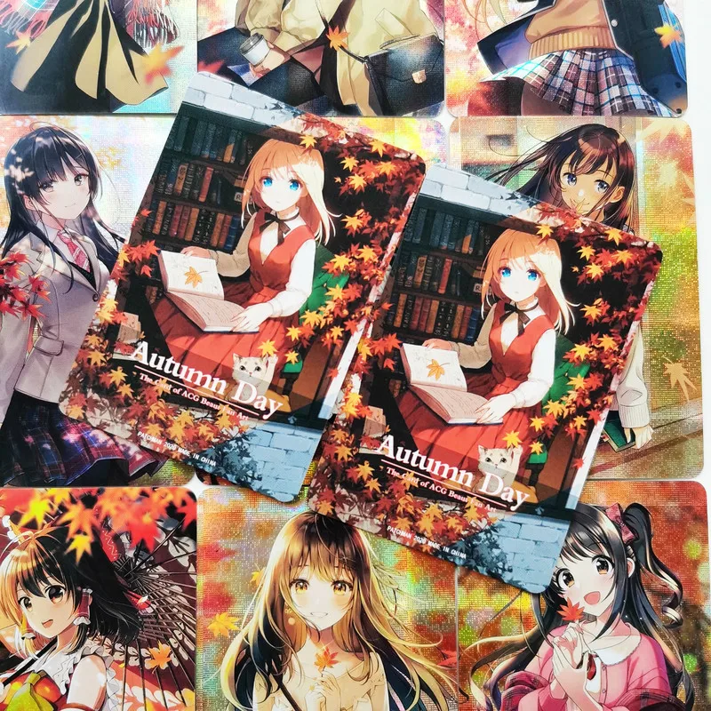 

9pcs/set ACG Girl Series Autumn Maple Girl Sexy Girls Hobby Collectibles Game Anime Collection Cards