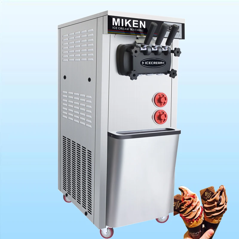 

Вертикальная мини-машина для производства мороженого большой емкости с тремя вкусами для магазина молочного чая машина для мороженого из н...