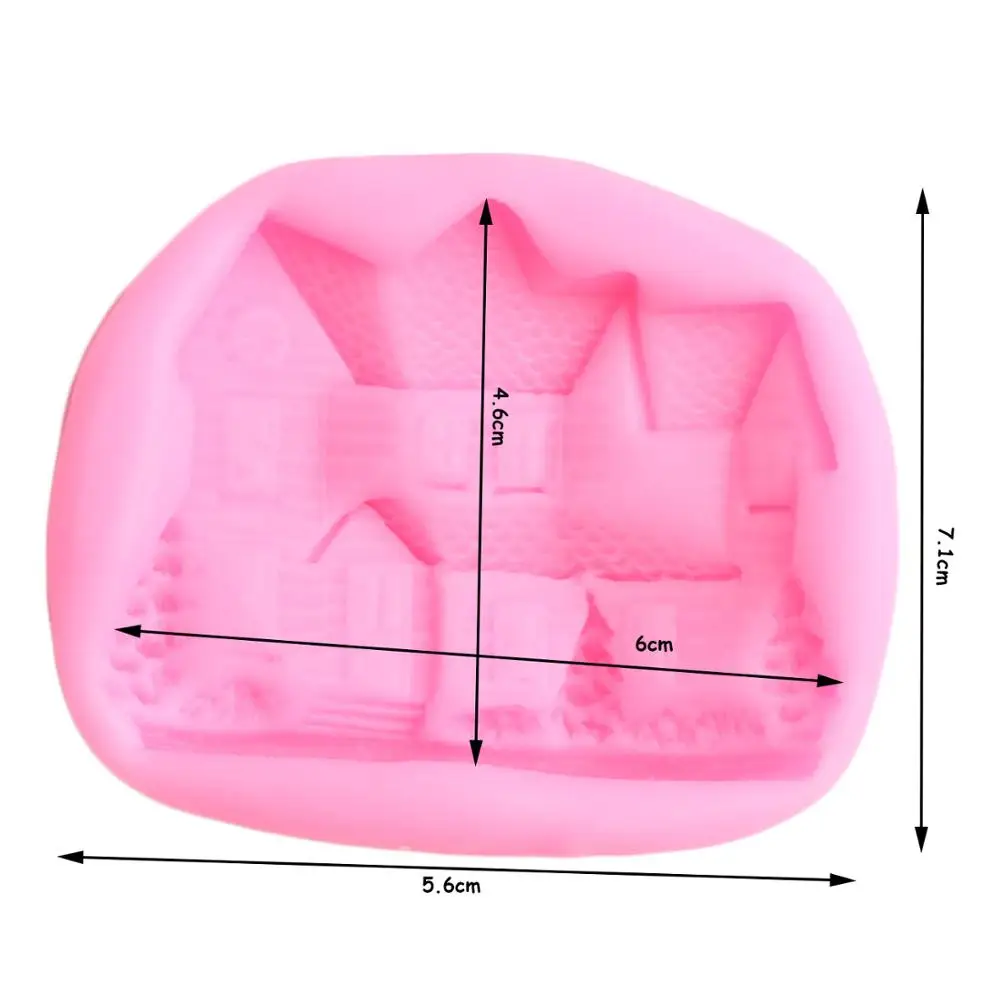 3d craft house silicone mold diy party cupcake topper fondant cake decorating tools wax soap polymer clay candy chocolate molds free global shipping