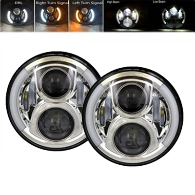 Yait для Nissan Patrol Y60 7 дюймов 60 Вт светодиодный фонарь для Jeep Wrangler JK CJ TJ LJ Hummer H1 H2 светодиодный проектор дальнего света - Цвет: chrome no wire