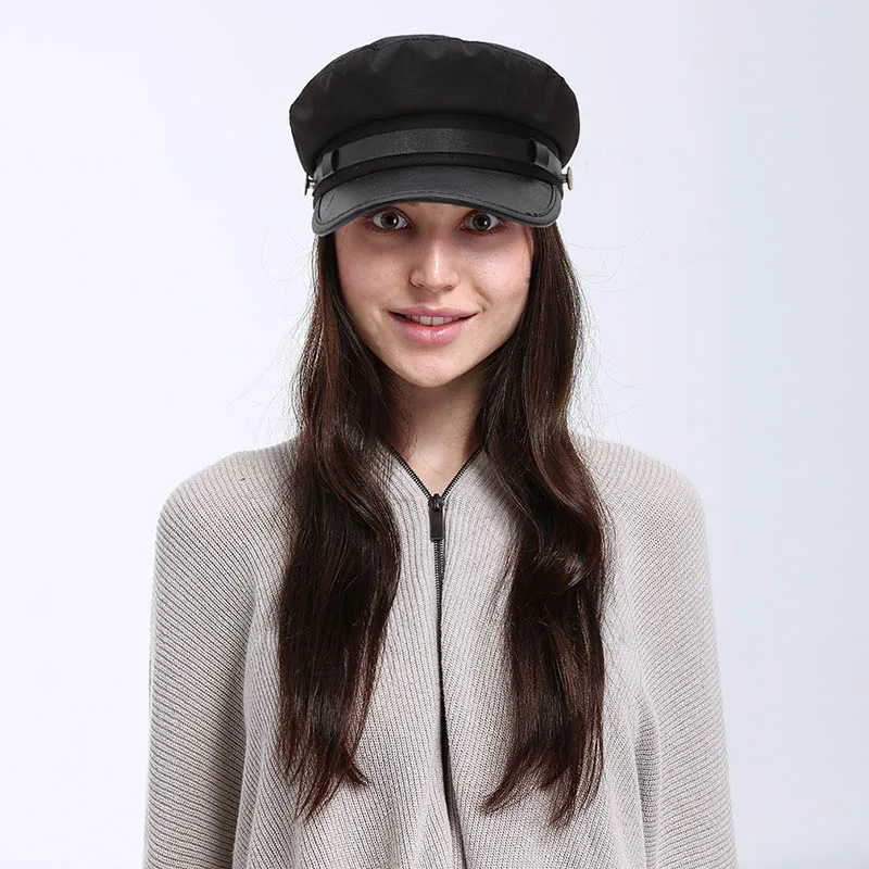 Классические модные мужские и женские военные шляпы из искусственной кожи с