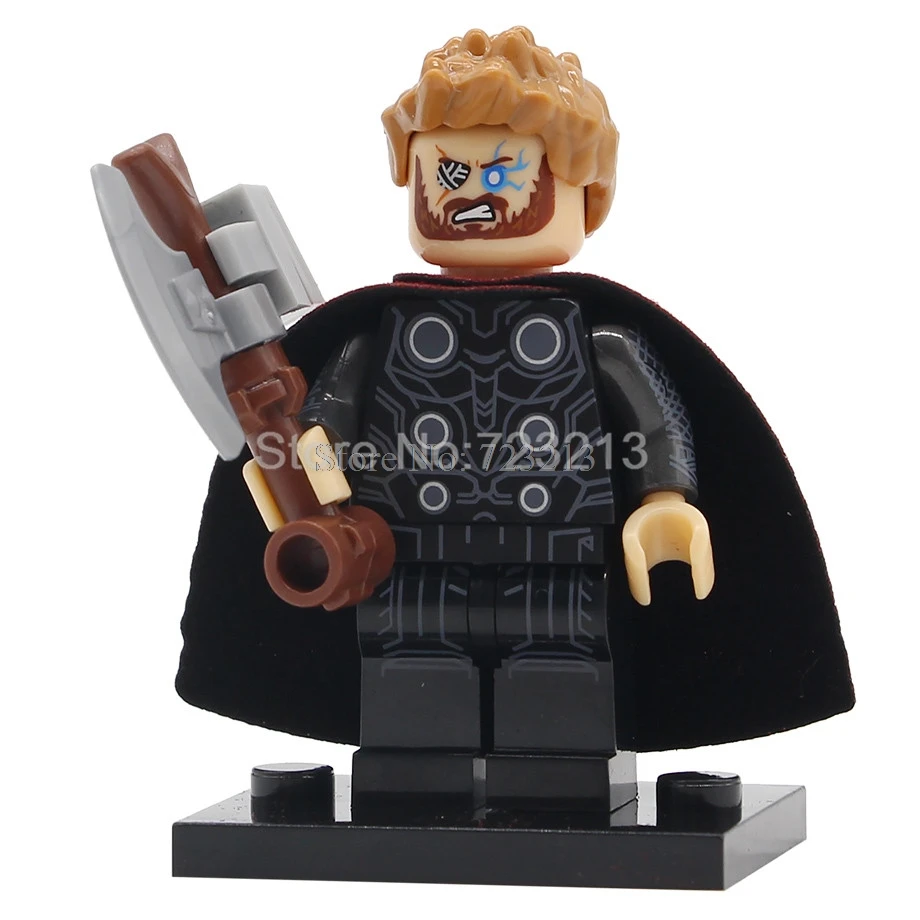 Thor Одиночные супер герои Мстители танос Коллекционная Фигурка Starhawk Ayo Vision Okoye Kraglin строительные блоки наборы модели кирпичные игрушки - Цвет: Thor