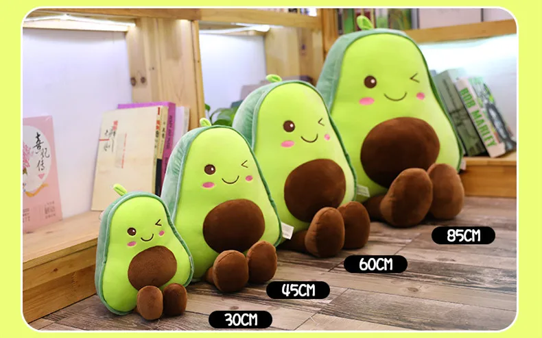

30-45-60-85CM Cute Avocado Stuffed Plush Toy Filled Doll Fruit Cushion Pillow Soft Plush Doll Toy Child Baby Girl Birthday Gift