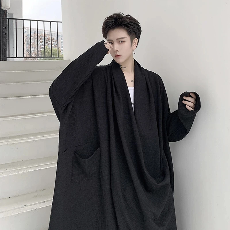 

New Style men's wear long transparent shirt long sleeve sexy design sunscreen