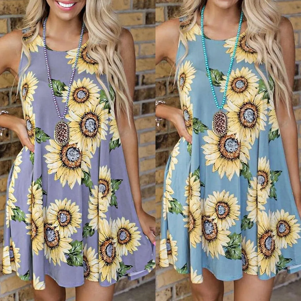 Женское летнее платье в стиле бохо винтажное короткое пляжное мини-платье без