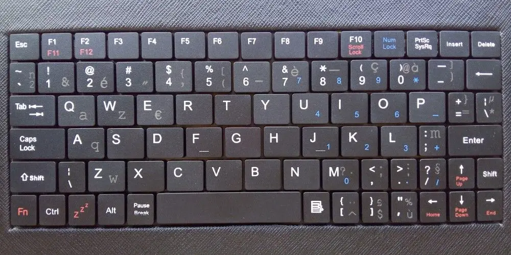French Keyboard Черный Универсальный складной PU кожаный чехол для игровой клавиатуры для планшета 7 8 дюймов Английский Испанский Французский иврит Арабский Русский - Цвет: French Keyboard
