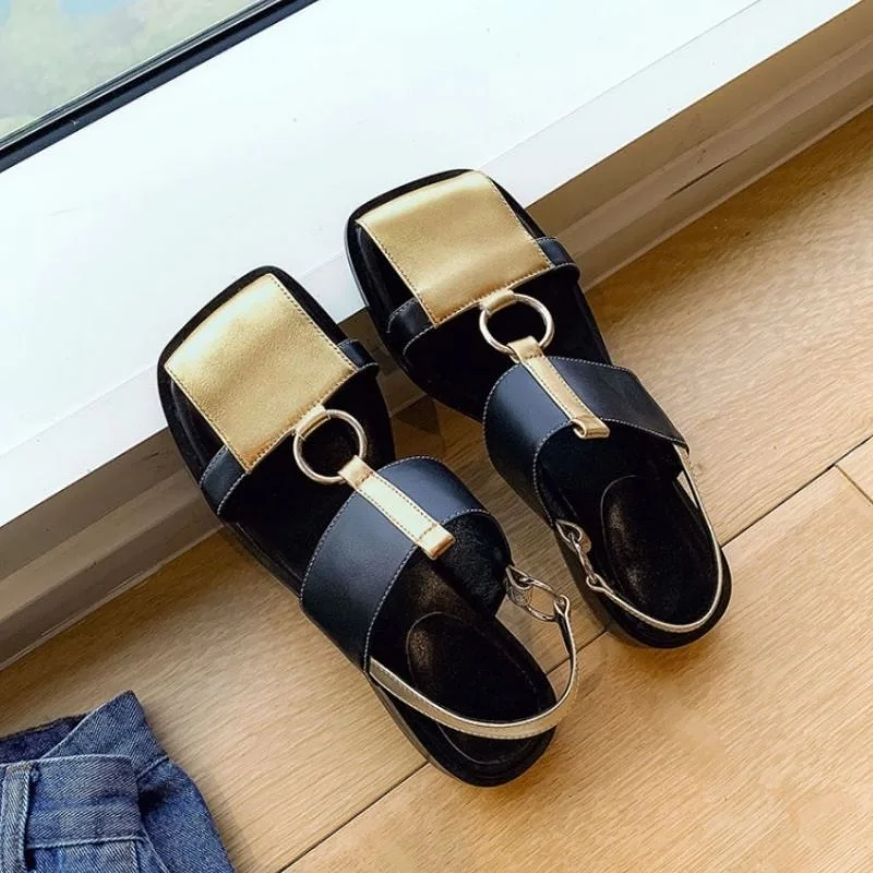 Coolcept/женские сандалии из натуральной кожи с квадратным носком смешанные цвета