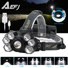 Супер яркий налобный фонарь AEFJ 7000 лм с 7 светодиодами, налобный фонарь XML T6, водонепроницаемый налобный фонарь 18650, налобный фонарь для кемпинга, походов, рыбалки