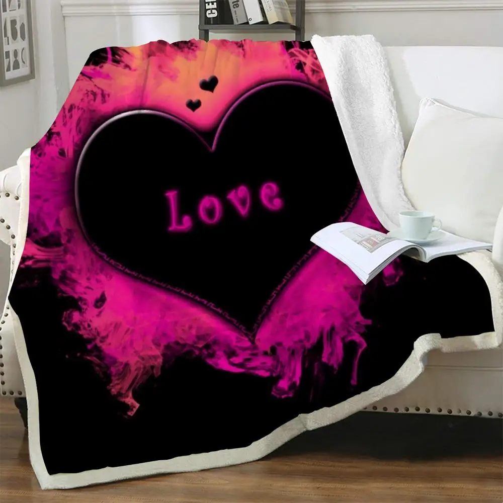 

Романтичное одеяло NKNK Brank для влюбленных пар с 3D рисунком, постельное белье, одеяло в виде пламени для кровати, одеяло из шерпы, модный винтаж...