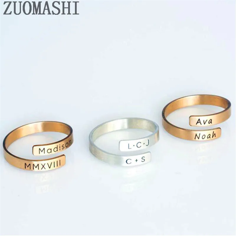 Кольцо с гравировкой имени на заказ кольцо стандарта кольца для укладки