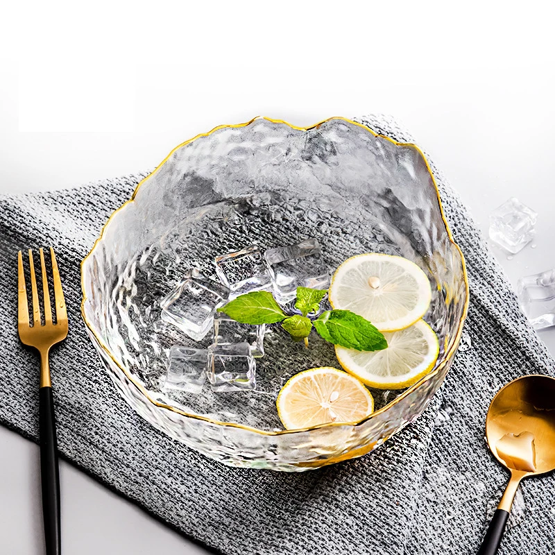 Creative CrystalGlass Irregular Fruit Plate Kitchen Food Container Storage Salad Vegetable Dessert Bowl Household Tableware | Дом и сад