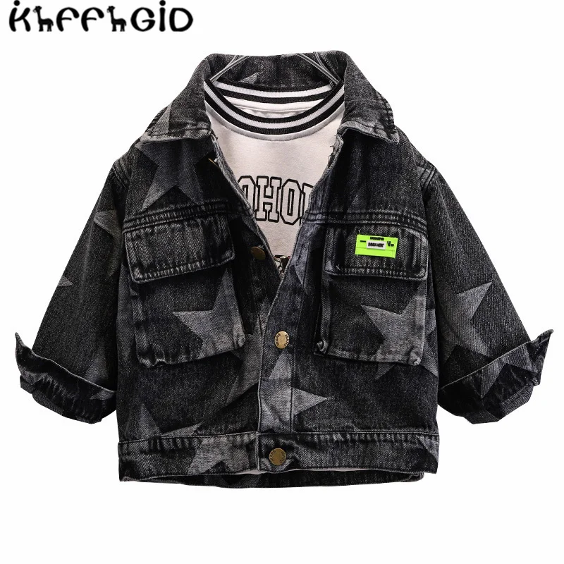 

Childrens denim jacket, childrens clothing 2021 spring and autumn new boys mid-length tops childrens casual fashion jackets