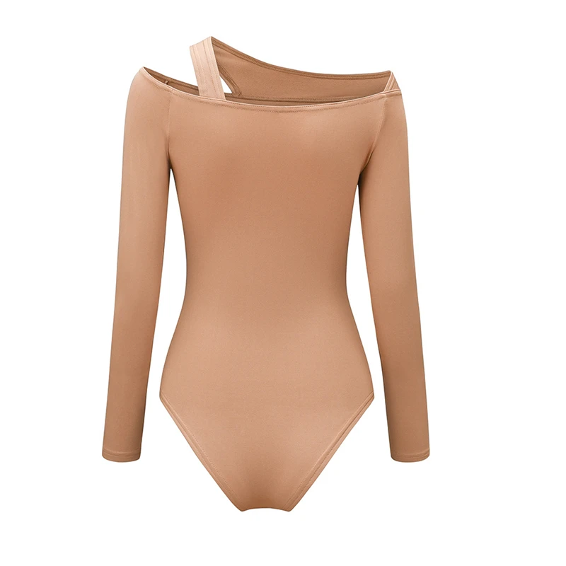 

AIIOU Strap Single Long Sleeve Bodycon Bodysuits Women Elegant Tops Skinny Long Sleeve Jumpsuit Outfits Fitness Female Romper