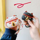 Милый чехол для Airpods Pro в японском стиле, силиконовый чехол для наушников Lucky Cat для Apple Airpods 1 2, милый силиконовый защитный чехол